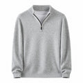 Quarter-Zip Wool Sweater – Light Grey