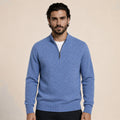 Quarter-Zip Wool Sweater – Blue