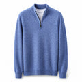 Quarter-Zip Wool Sweater – Blue