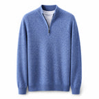 Quarter-Zip Wool Sweater – Blue
