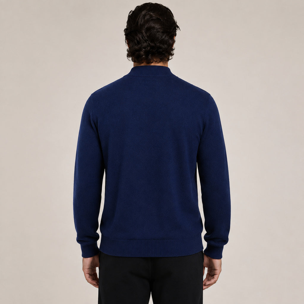 Quarter-Zip Wool Sweater – Navy