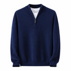 Quarter-Zip Wool Sweater – Navy