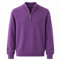 Quarter-Zip Wool Sweater – Purple