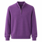 Quarter-Zip Wool Sweater – Purple