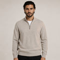 Quarter-Zip Wool Sweater – Beige