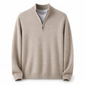 Quarter-Zip Wool Sweater – Beige