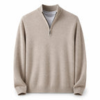 Quarter-Zip Wool Sweater – Beige