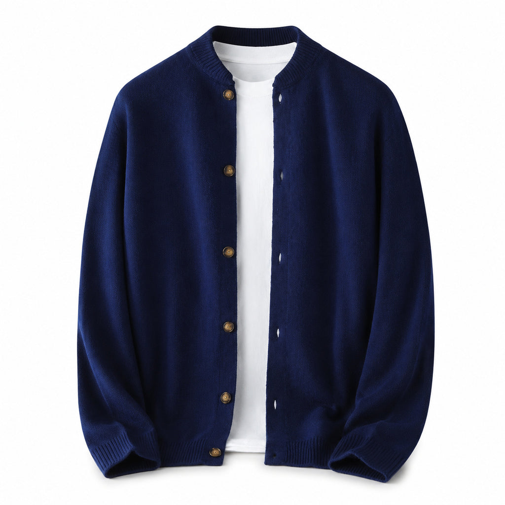 Button Wool Cardigan – Navy