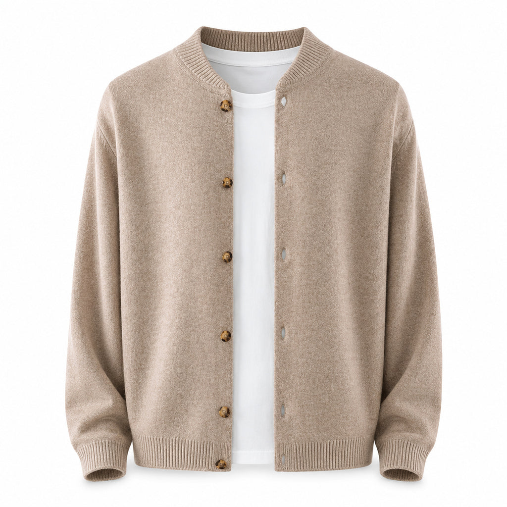Button Wool Cardigan – Taupe