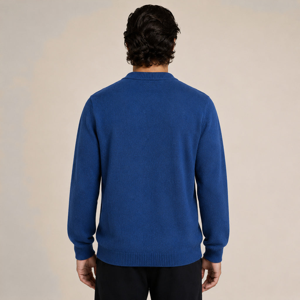 Button Wool Cardigan – Blue