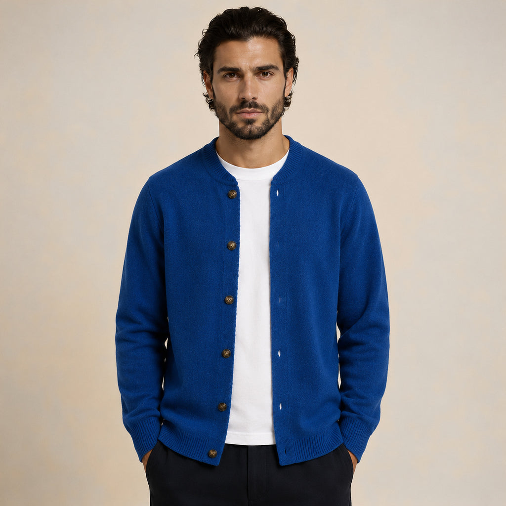 Button Wool Cardigan – Blue