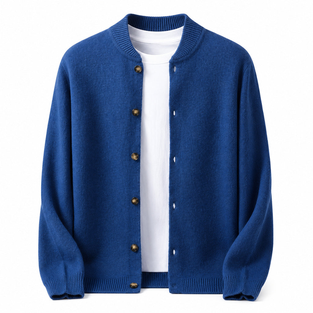Button Wool Cardigan – Blue