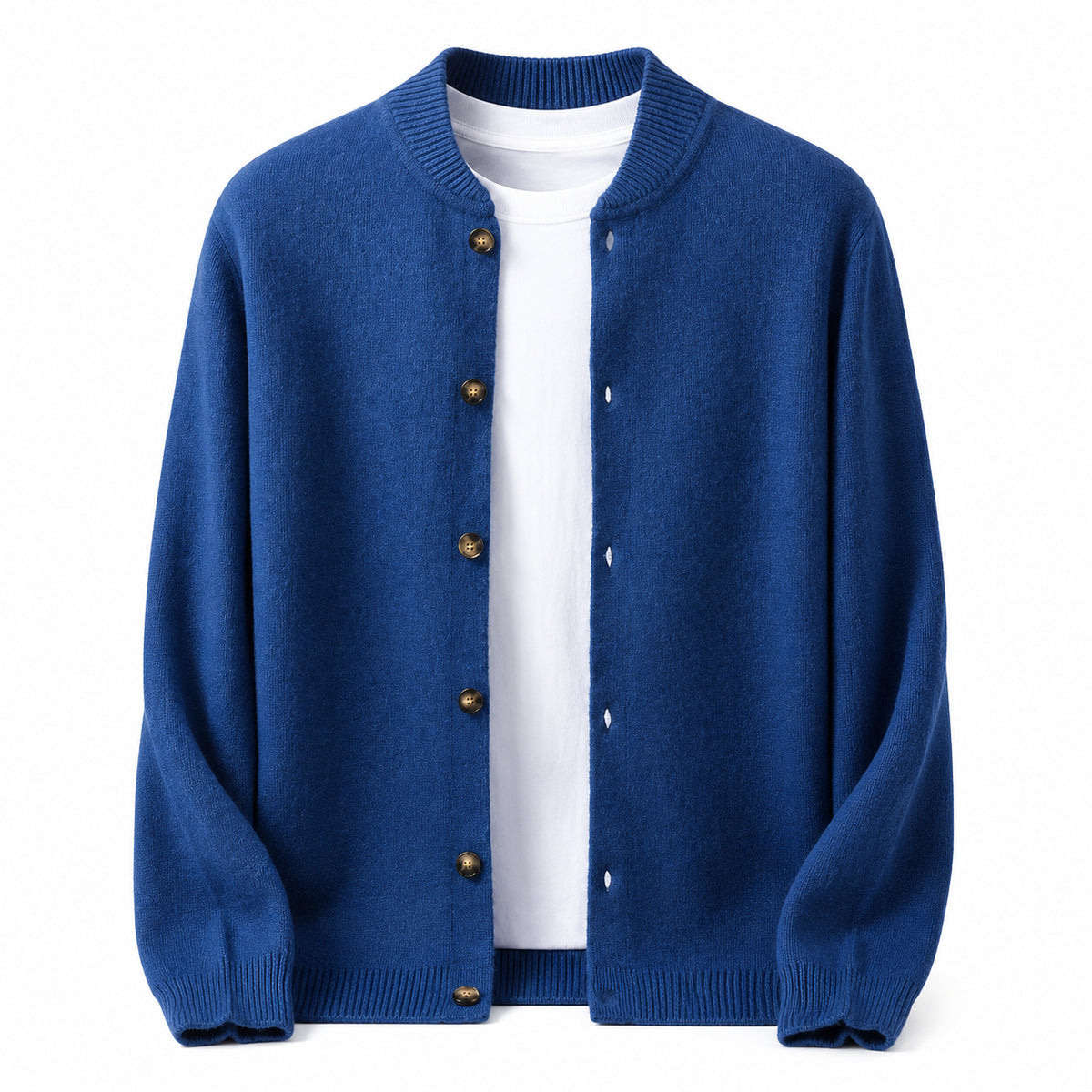 Button Wool Cardigan – Blue