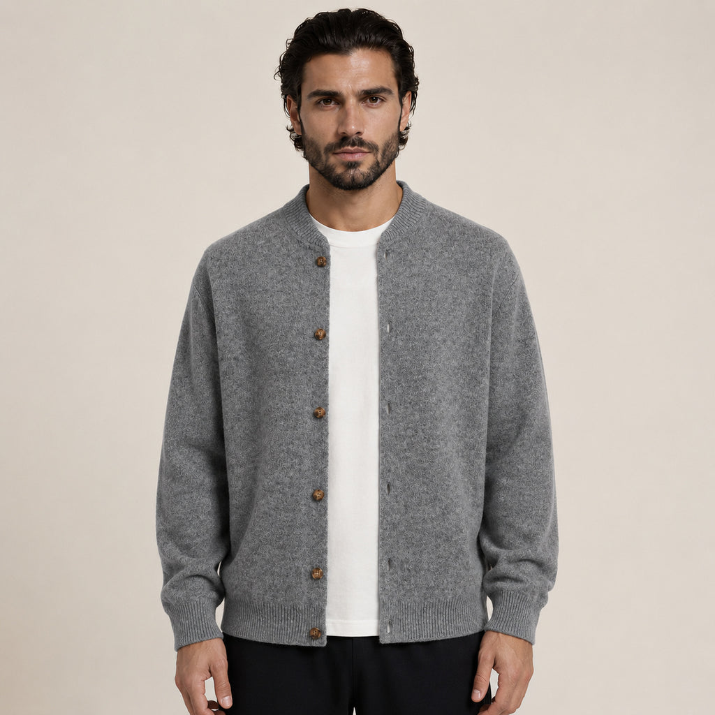 Button Wool Cardigan – Grey