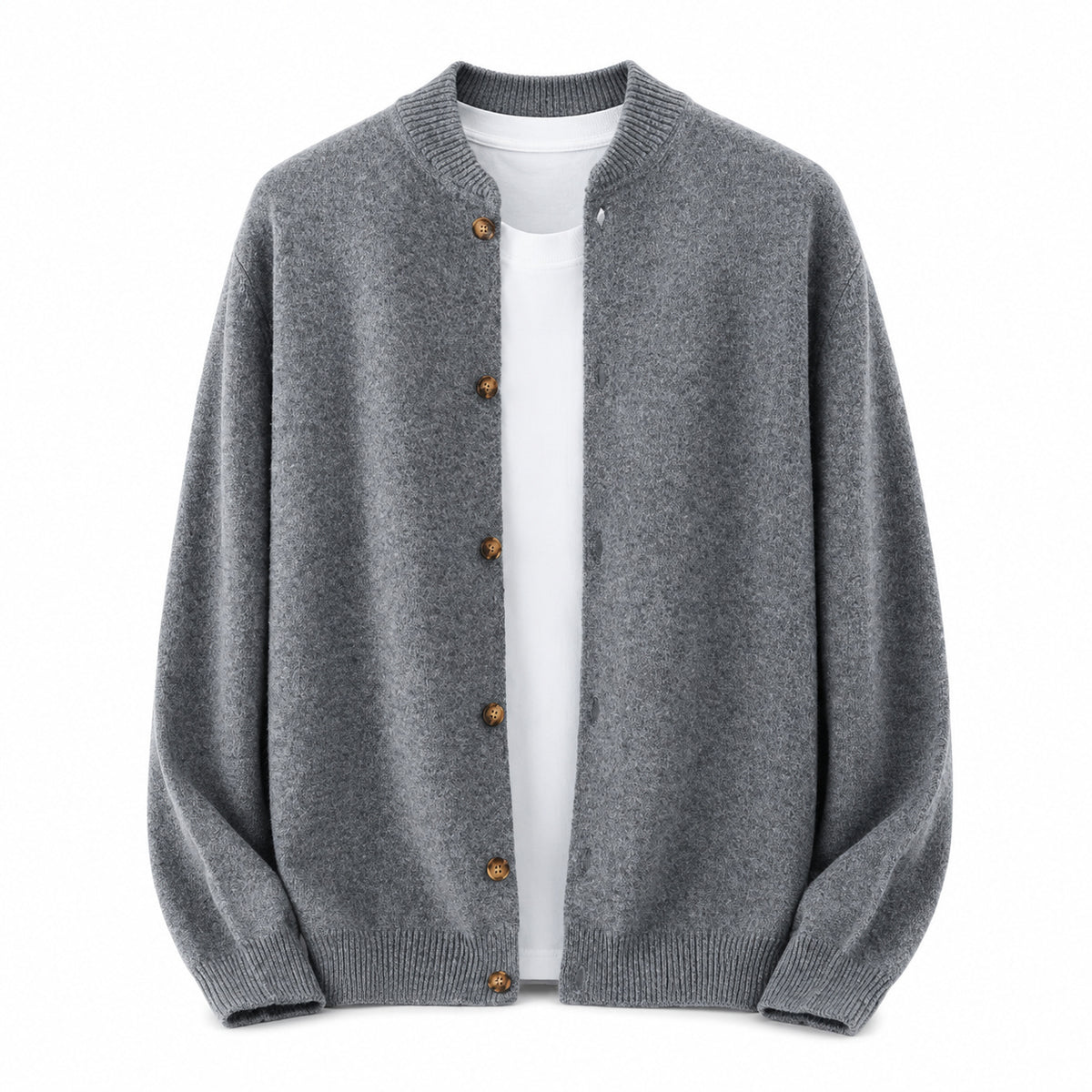Button Wool Cardigan – Grey