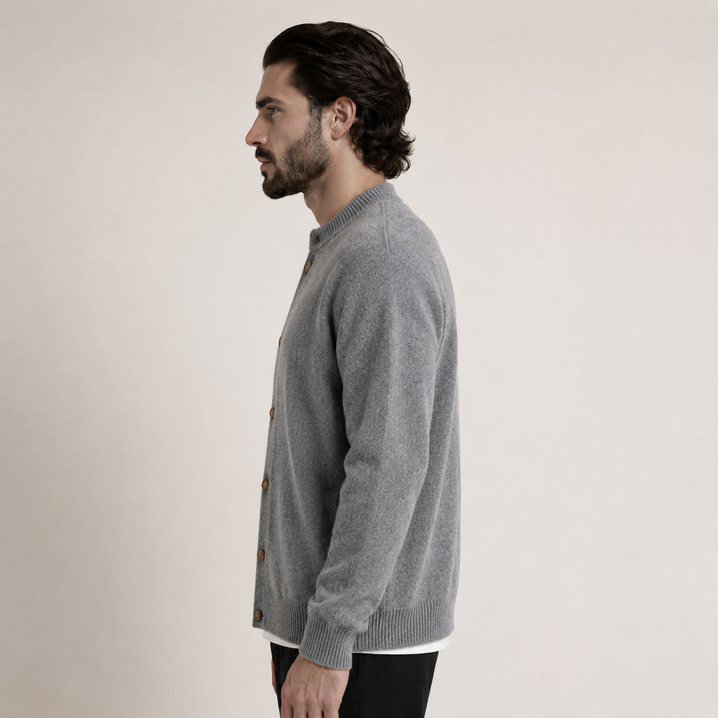 Button Wool Cardigan – Grey