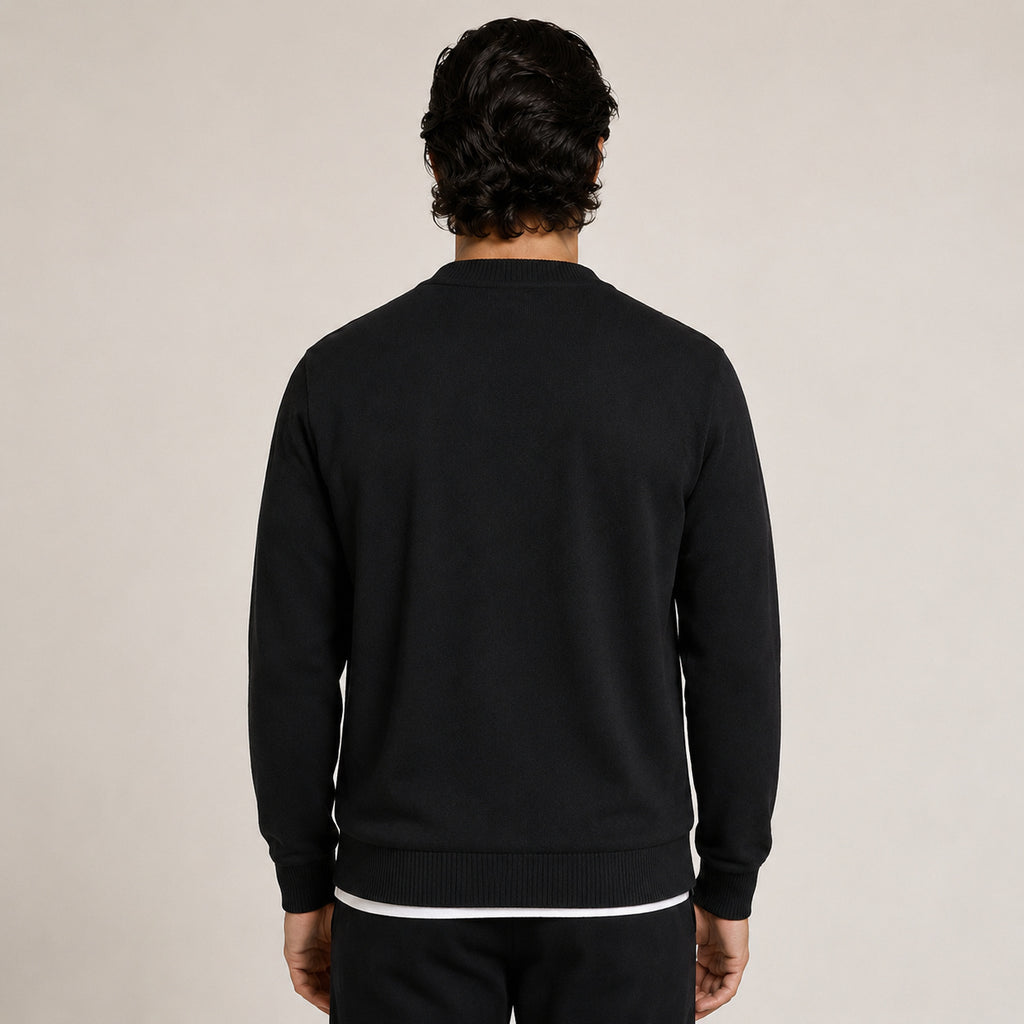Button Wool Cardigan – Black
