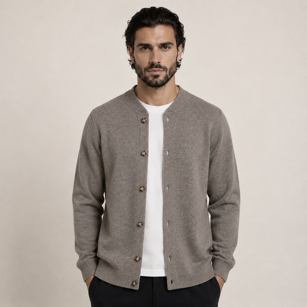 Button Wool Cardigan – Brown