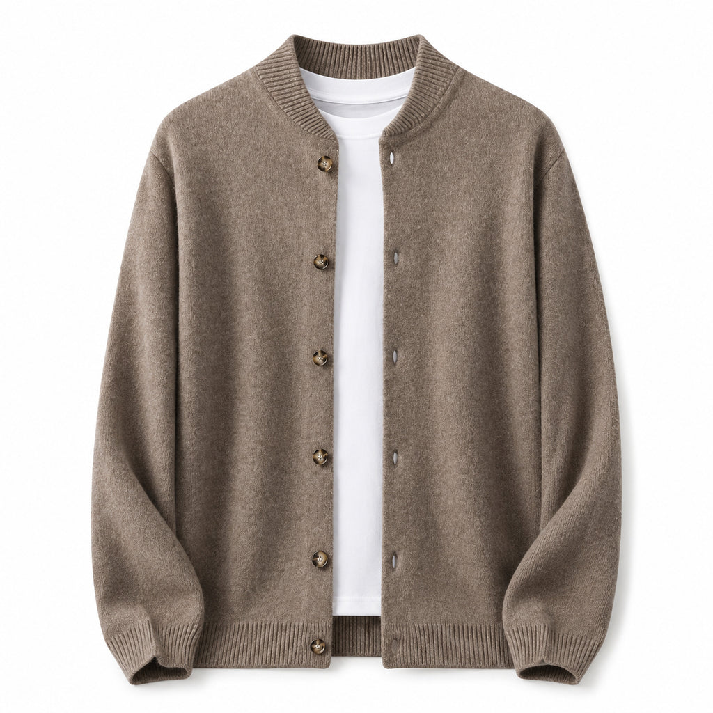 Button Wool Cardigan – Brown