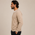 Cashmere V-Neck Sweater – Beige