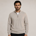 Quarter-Zip Wool Sweater – Beige - ELORO