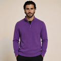 Quarter-Zip Wool Sweater – Purple - ELORO