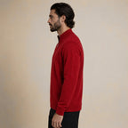 Quarter-Zip Wool Sweater – Red - ELORO