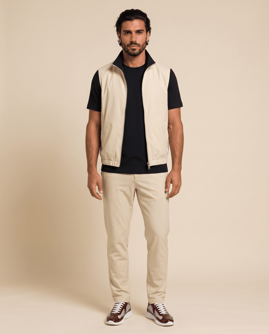 Reversible Motion Gilet — Black & Cream - ELOROGilet