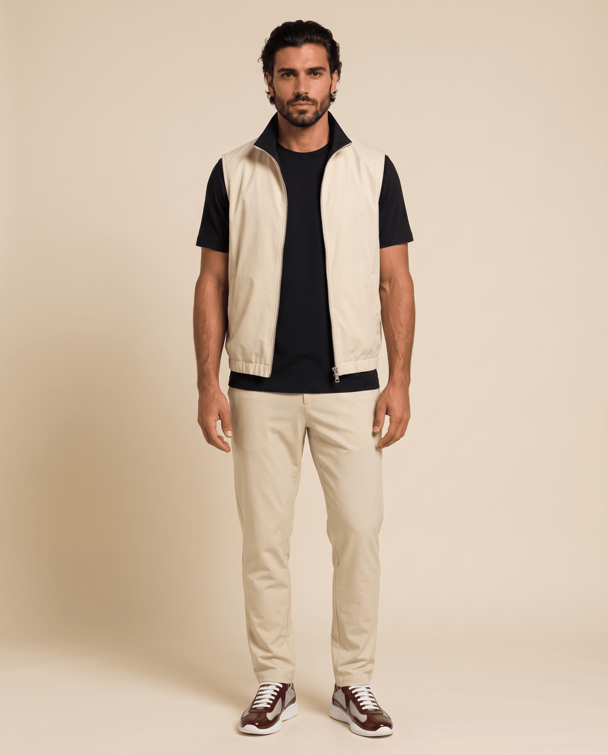 Reversible Motion Gilet — Black & Cream - ELOROGilet