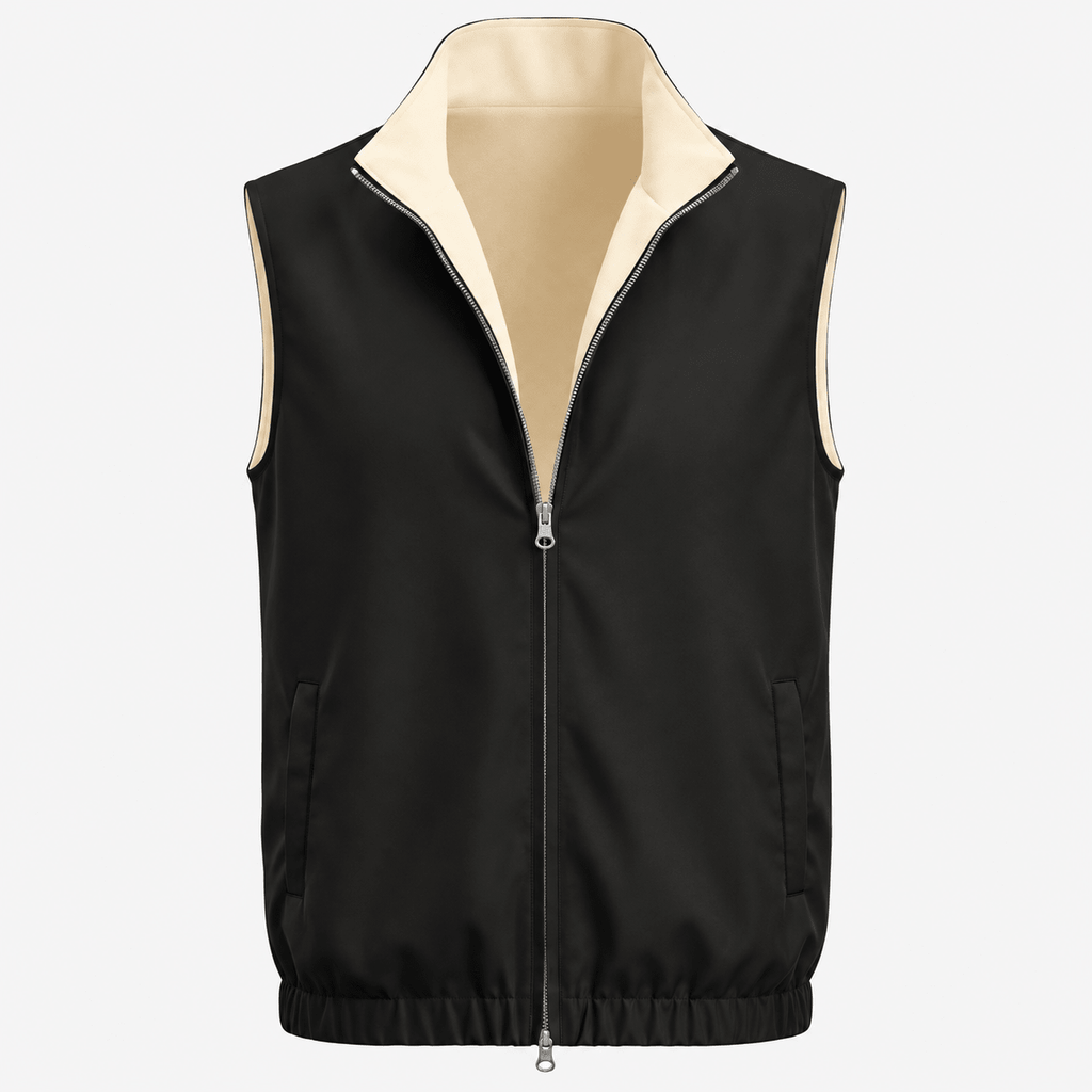 Reversible Motion Gilet — Black & Cream - ELOROGilet