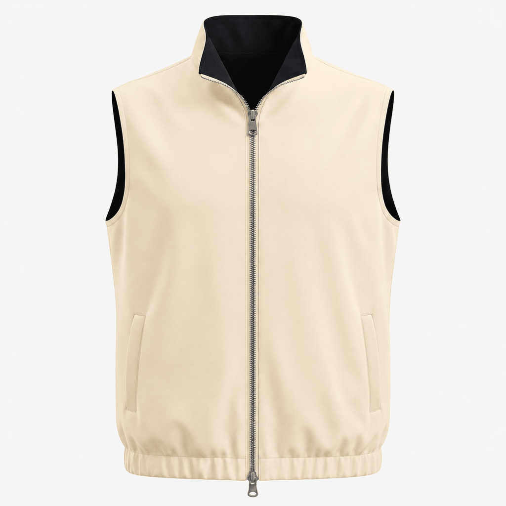 Reversible Motion Gilet — Black & Cream - ELOROGilet