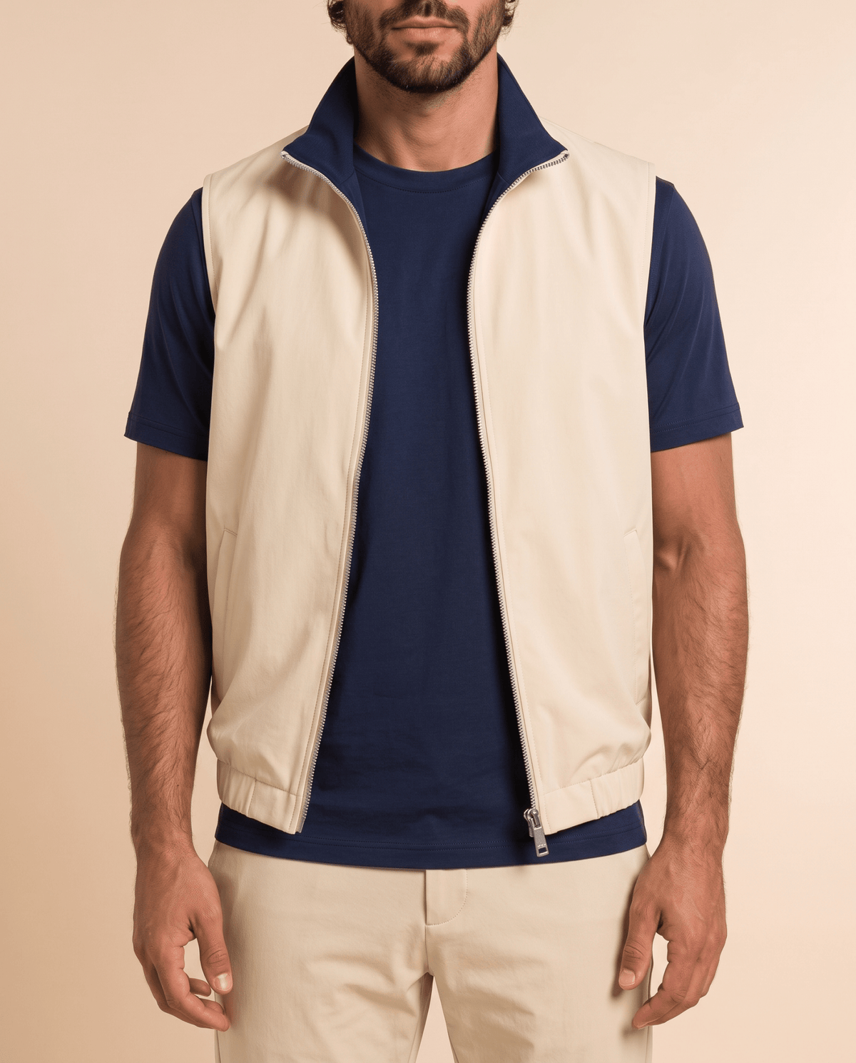 Reversible Motion Gilet — Navy & Cream - ELOROGilet