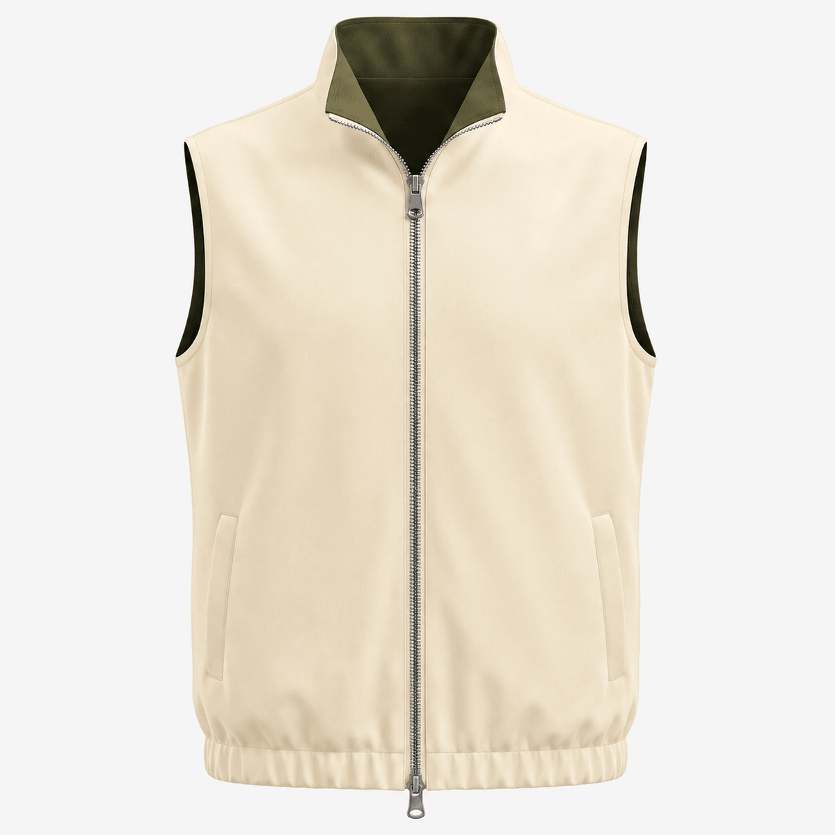 Reversible Motion Gilet — Olive & Cream - ELOROGilet