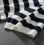 Striped Cashmere Short-Sleeve T-Shirt – Cream & Blue