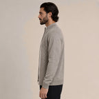 Textured Zip Wool Cardigan – Taupe - ELORO