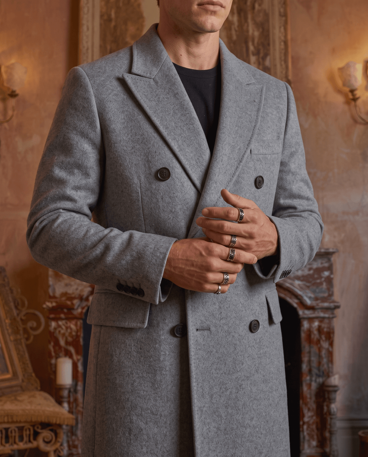 The Double-Breasted Wool Coat – Grey - ELOROCoats