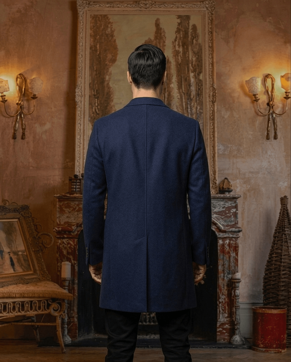 The Short Wool Coat – Navy - ELOROCoats