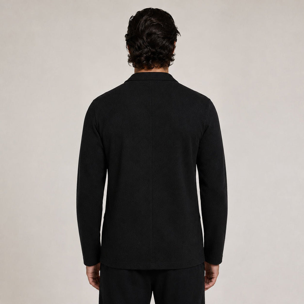 Wool Blazer Cardigan – Black - ELORO