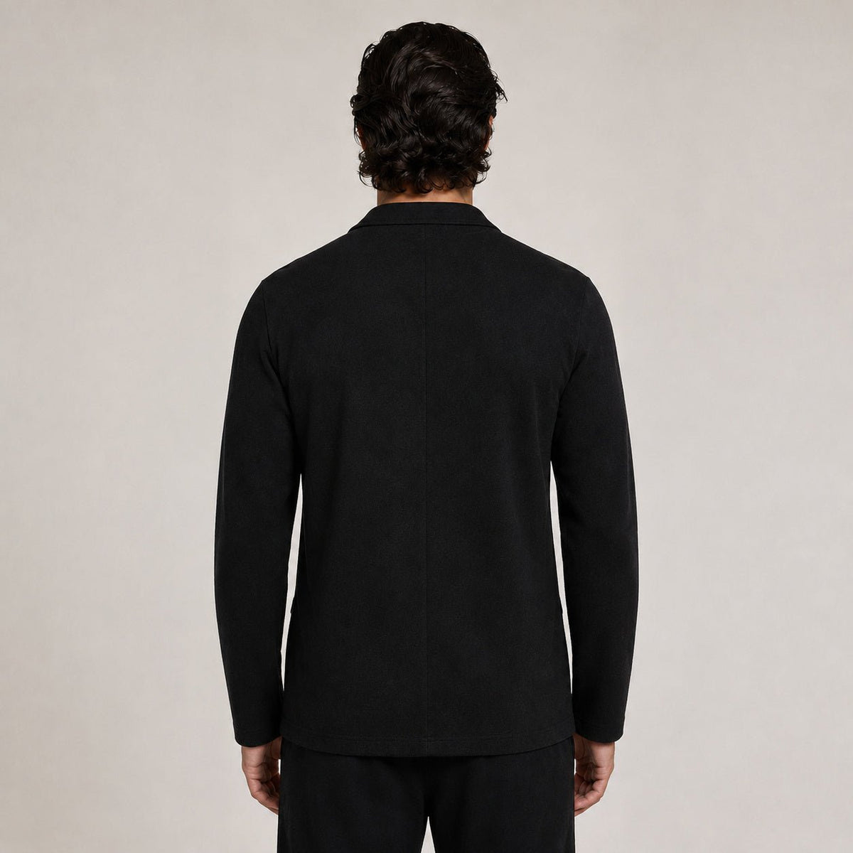 Wool Blazer Cardigan – Black - ELORO