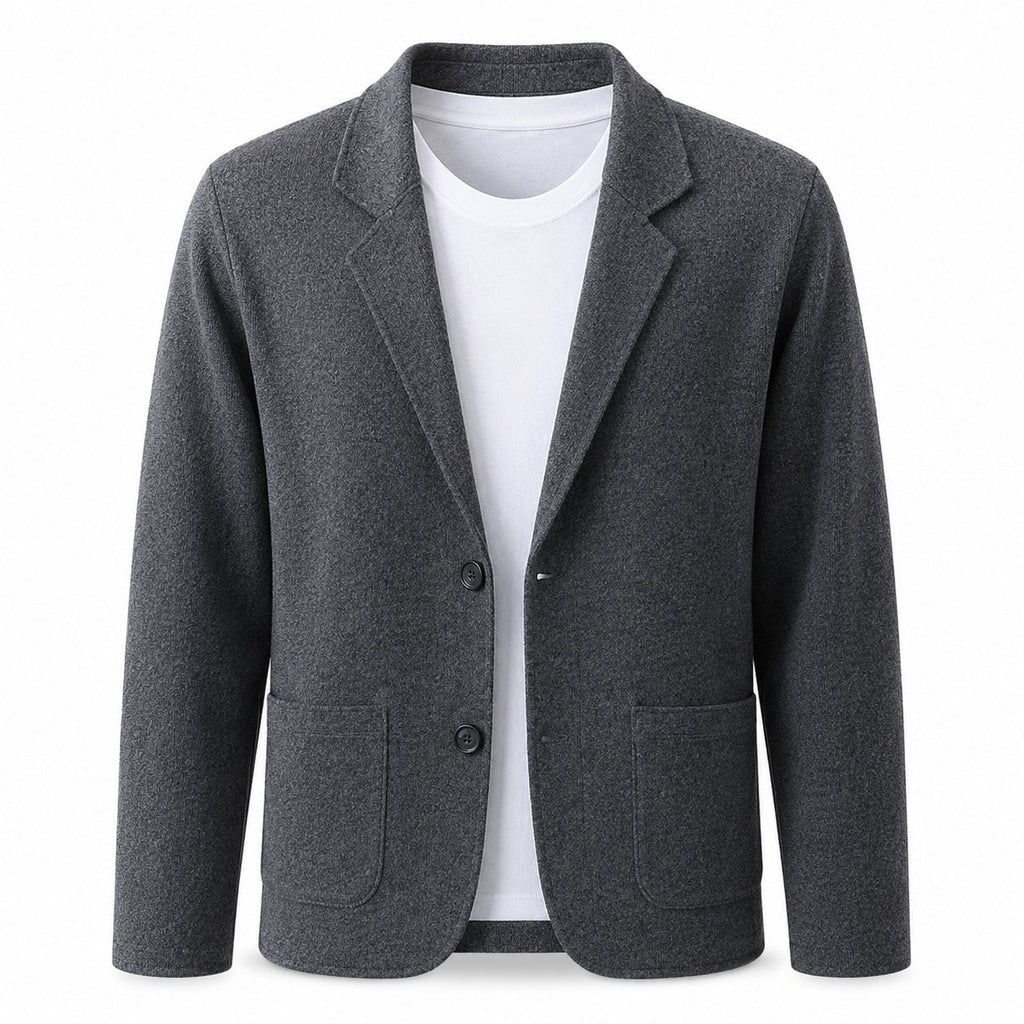 Wool Blazer Cardigan – Charcoal - ELORO