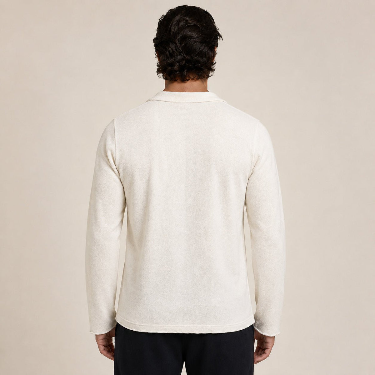 Wool Blazer Cardigan – Ivory - ELORO