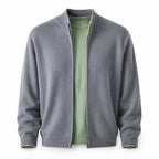 Zip Wool Cardigan – Grey - ELORO