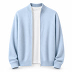 Zip Wool Cardigan – Light Blue - ELORO