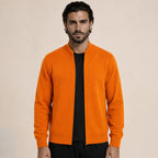 Zip Wool Cardigan – Orange - ELORO